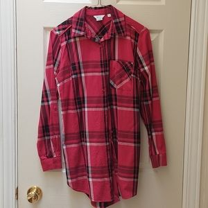 Reitmans Pink Plaid Shirt/Tunic